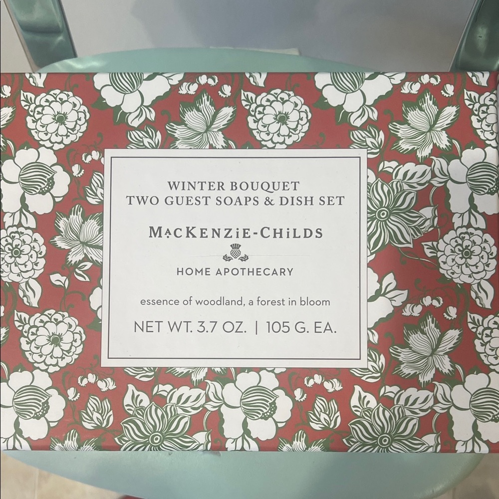 MacKenzie-Childs Floral Soap Set in Red and White